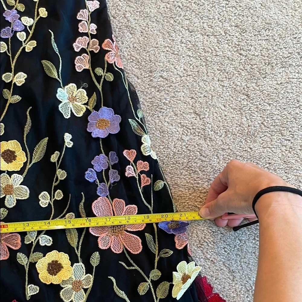 Lulu's Black Maxi Dress with Multicolor Floral Embroidery - Picture 8 of 10